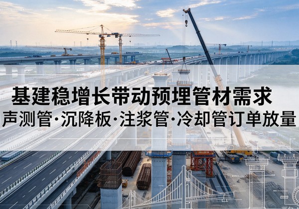 潜山基建稳增长带动预埋监测管材需求，声测管、沉降板、注浆管订单持续放量