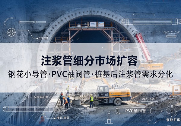 潜山注浆管细分市场扩容，隧道钢花小导管、PVC 袖阀管、桩基后注浆管需求分化